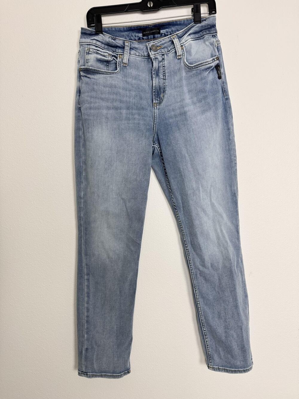 Silver Jeans Avery Straight Jeans Womens 30x29 Light Blue Mid Rise Stretch Denim